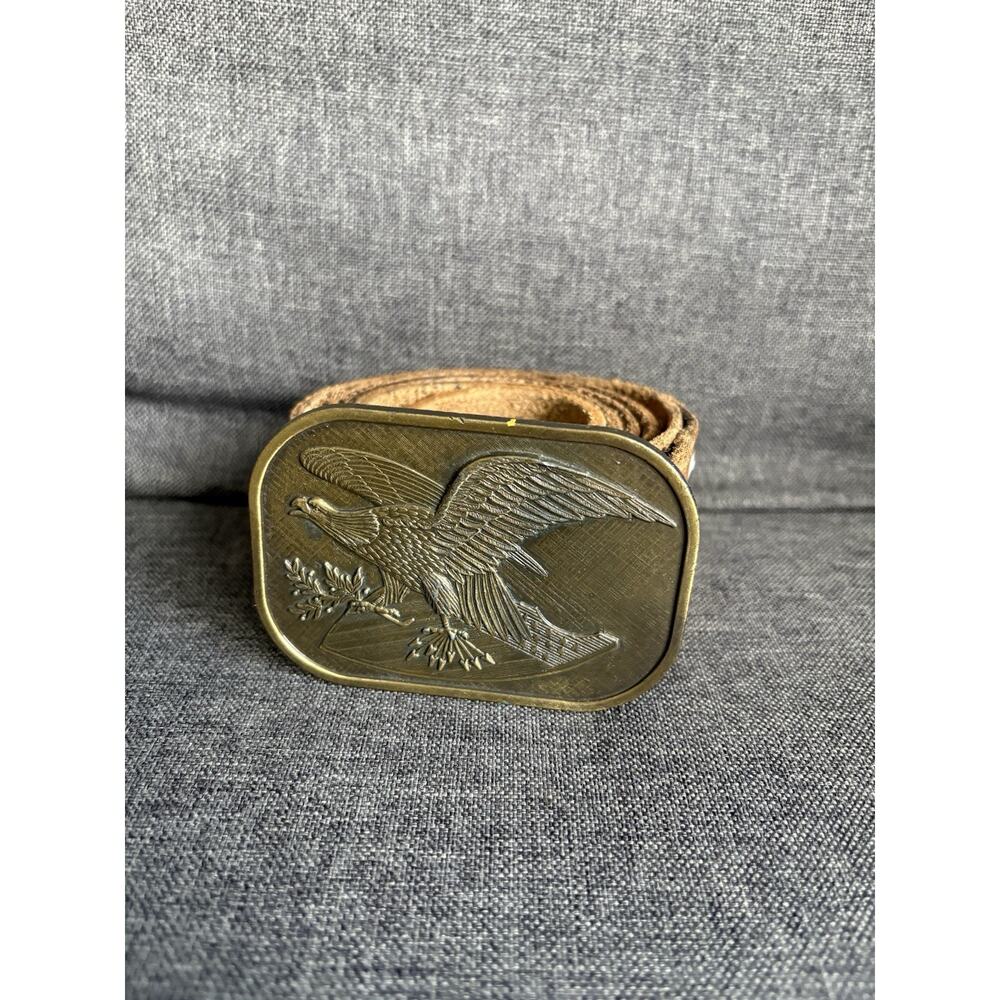 Vtg Tooled Leather Horse Belt Name MELVIN Eagle Buckle Western‎ Custom Engraved